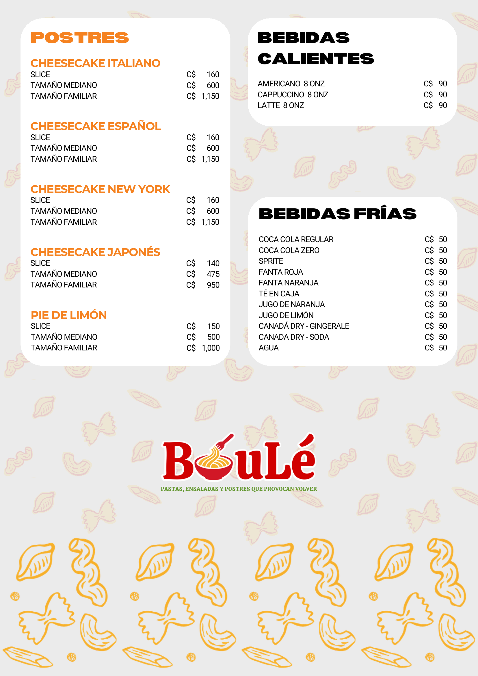 Pagina 4 del menu de Boule